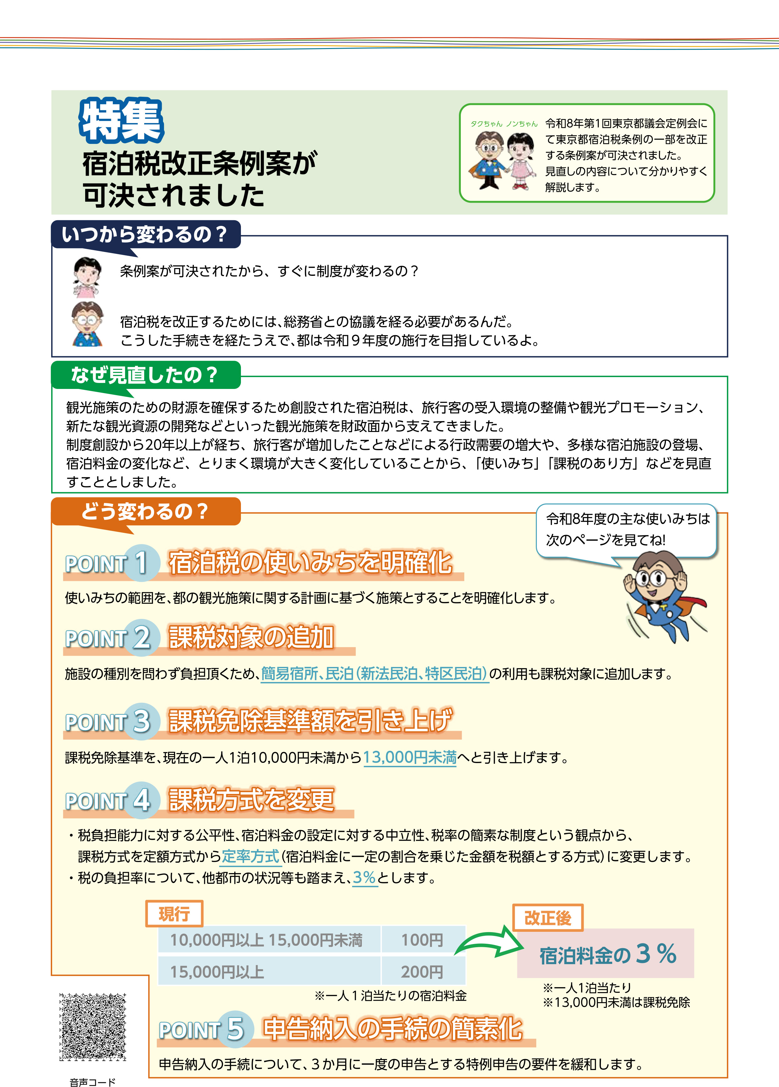 特集　宿泊税改正条例案が可決されました