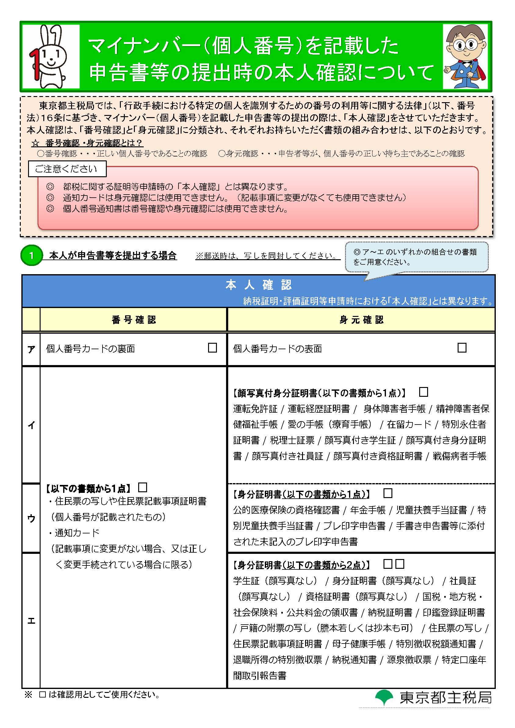 マイナンバー（個人番号）を記載した申告書等の提出時の本人確認について01